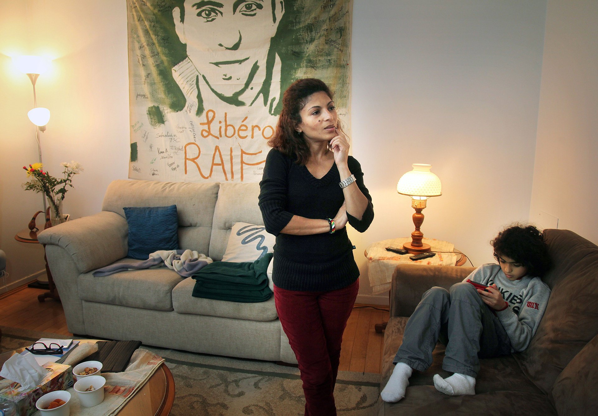 Ensaf Heyder, Frau von Ralf Badawi, im Asyl in Kanada