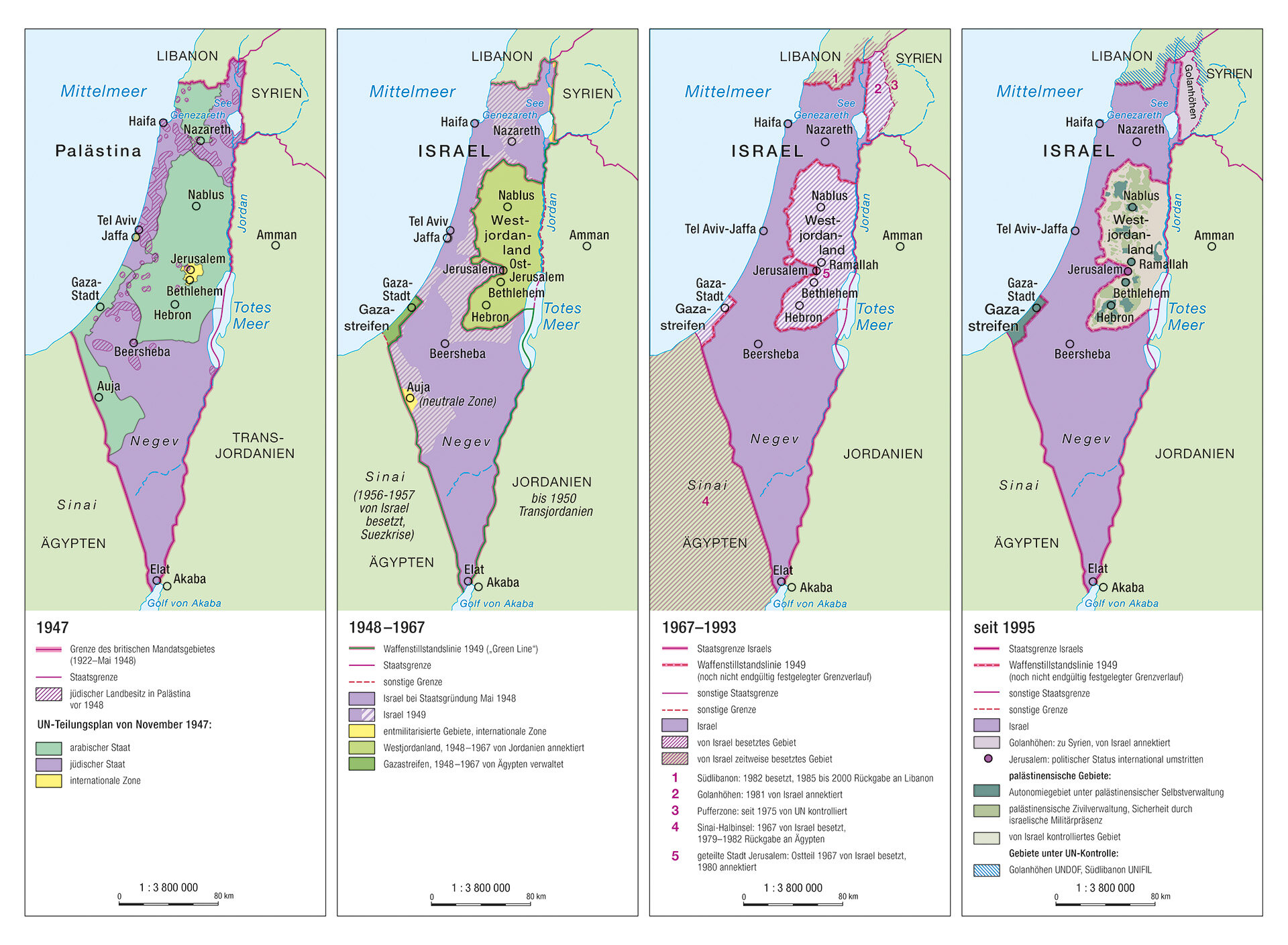 Israel - territoriale Entwicklung (© mr-kartographie, Gotha)