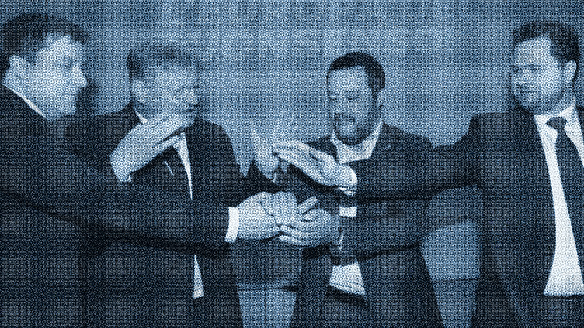 Matteo Salvini, Olli Kotro, Jörg Meuthen und Anders Vistisen (Foto: Alessandro Garofalo/REUTERS)