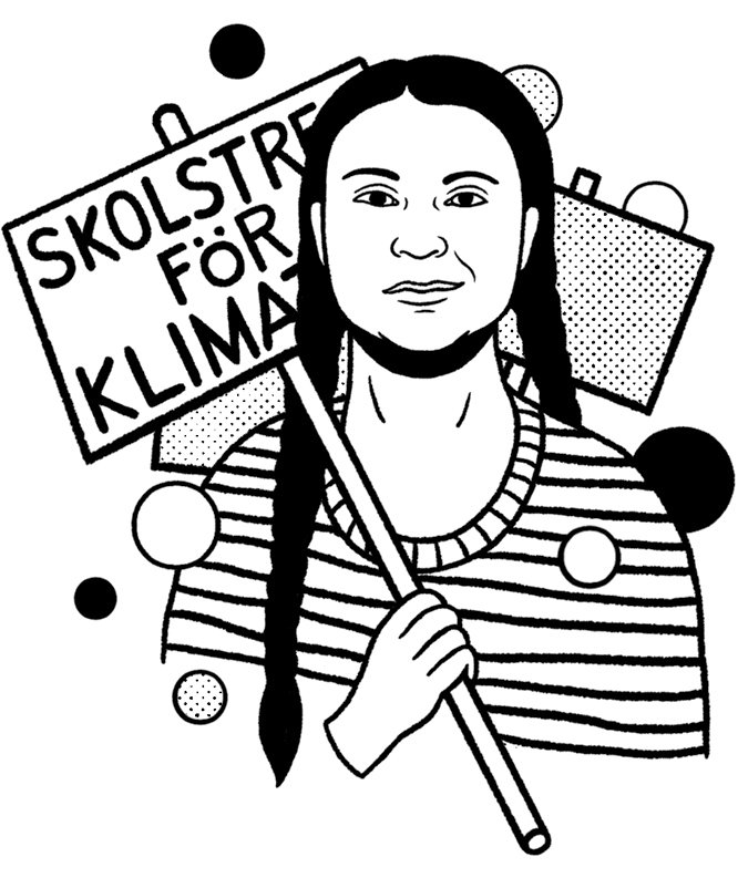 Greta Thunberg (Illustration: Bene Rohlmann/SEPIA)