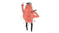 Pussy mit Mic Illustration