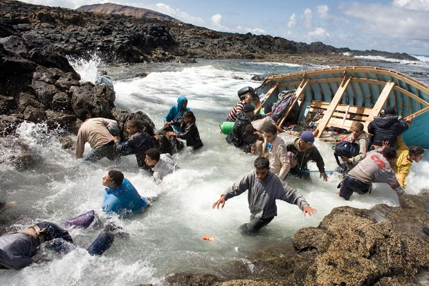 Ankunft der Flüchtlinge in Europa