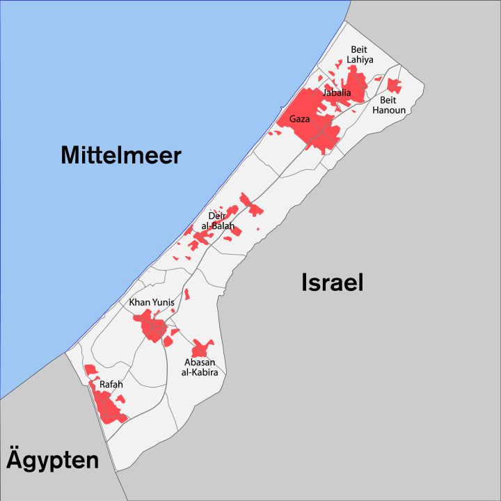 Gazastreifen Karte