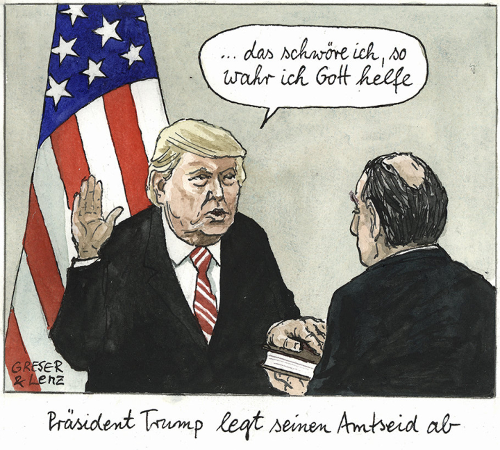 Trump legt den Amtseid ab