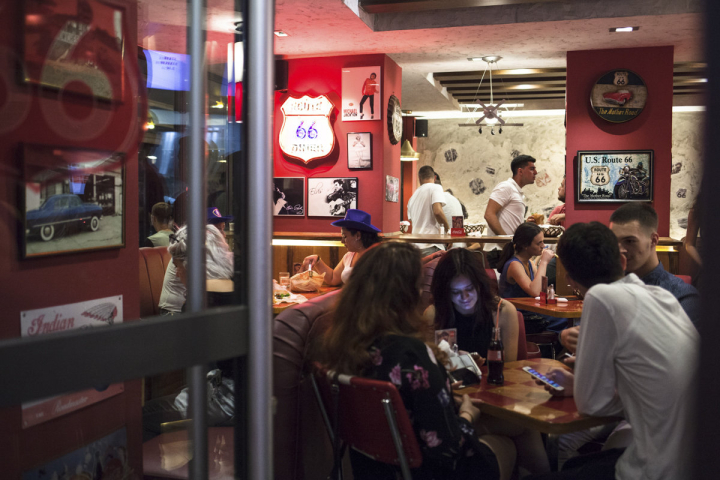 Restaurant Route 66 in Prishtina, capital of Kosovo.