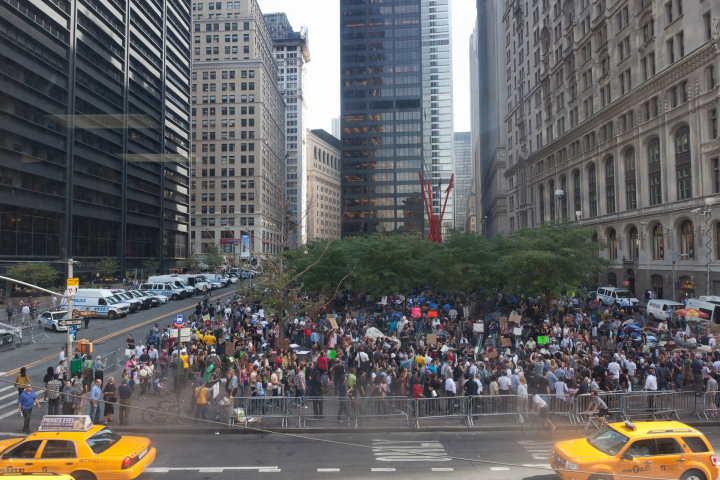 Occupy Ursprungslager im New Yorker Zuccottipark 