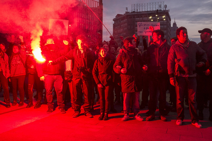 Anti Rechts Proteste in Mailand