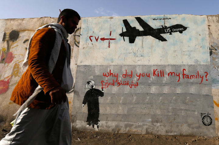 Drohengraffiti im Yemen 