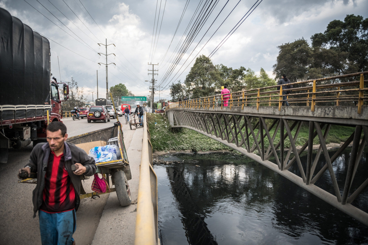 Bogota Armenviertel am Fluss