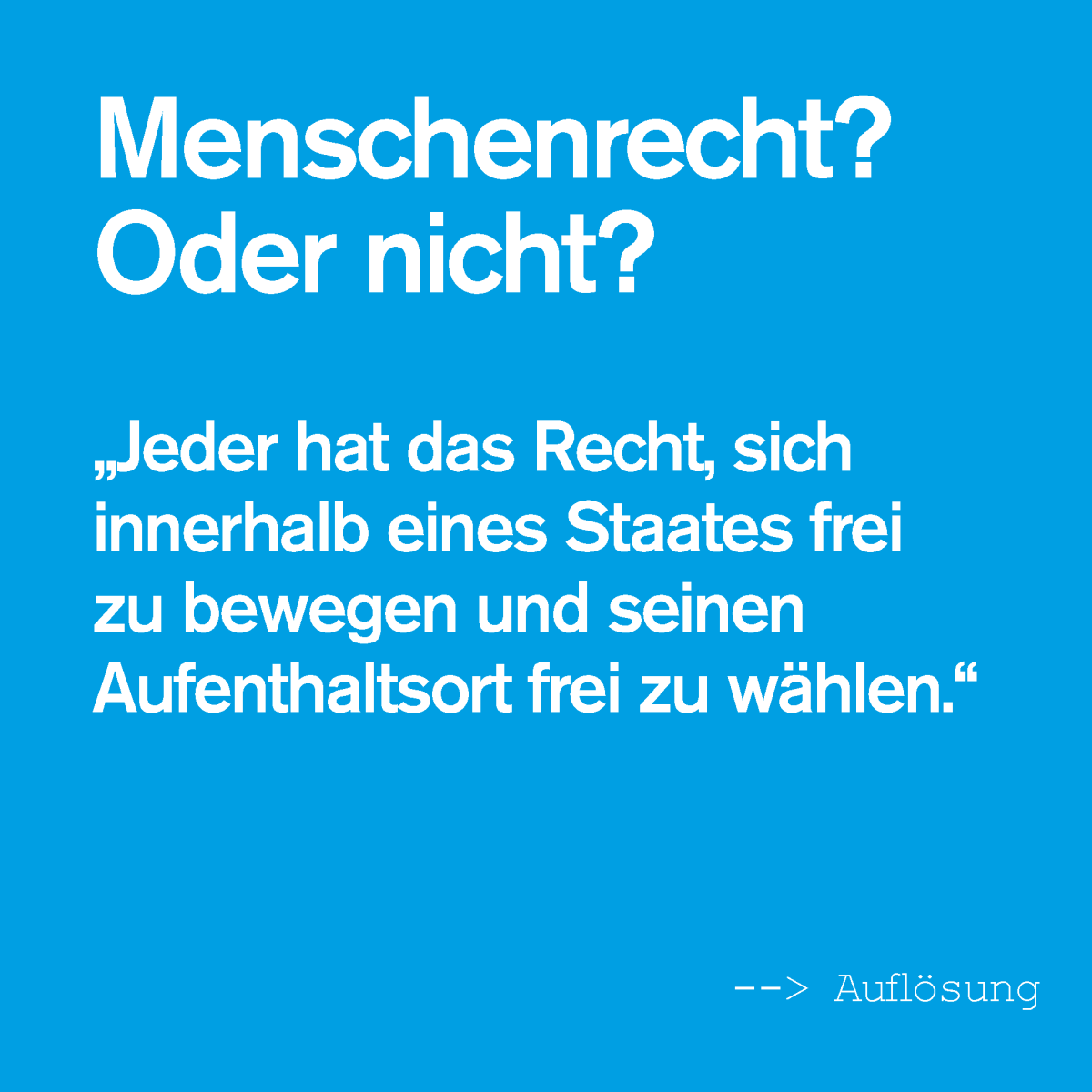 Menschenrecht? Oder nicht? 70 Jahre Allgemeine Menschenrechte im fluter Quiz