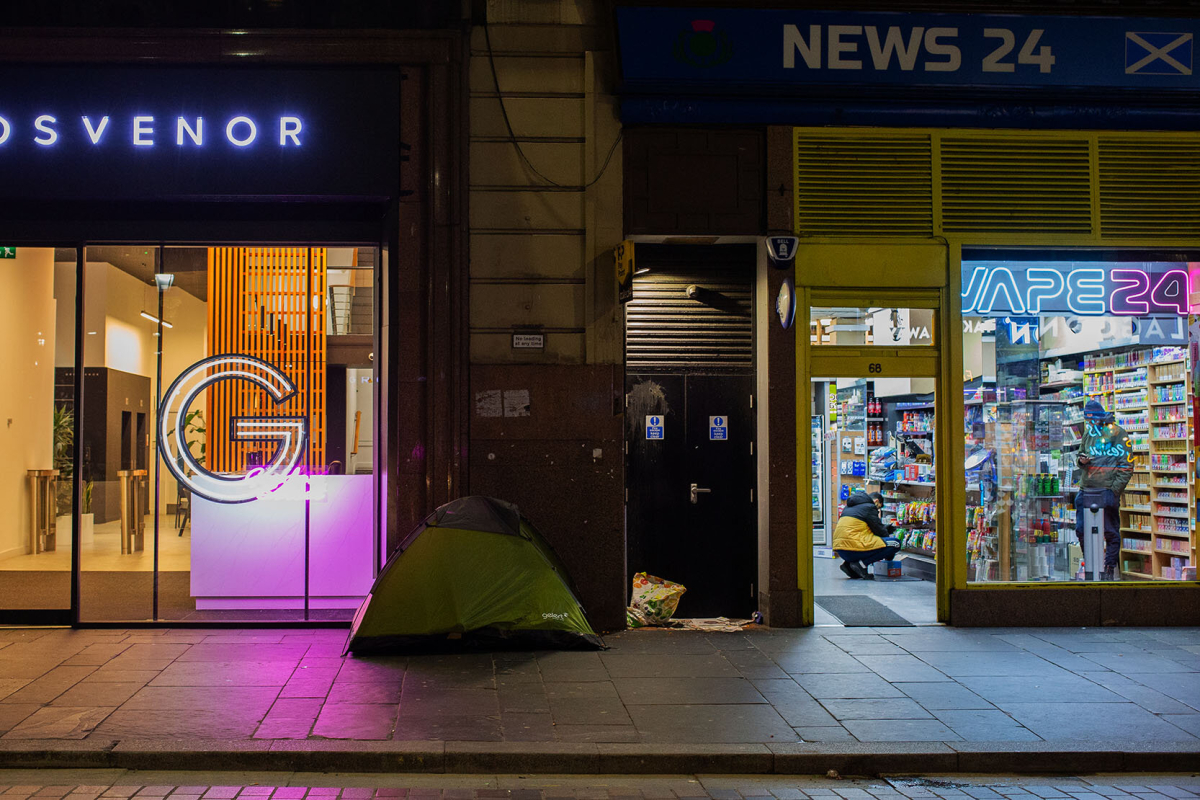 Obdachloser in Glasgow