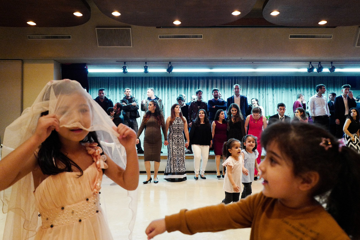 Children playing during a kurdish wedding party