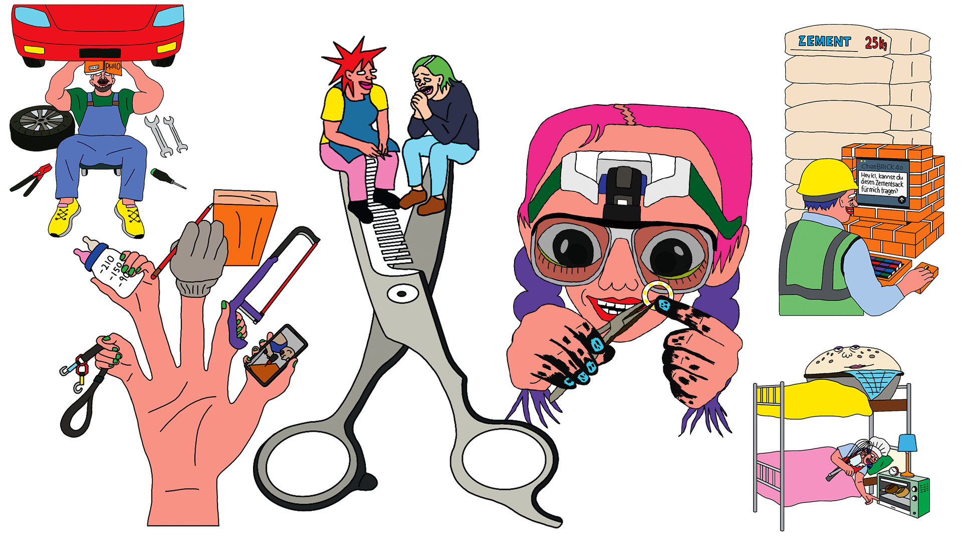 Illustrierte Handwerksberufe