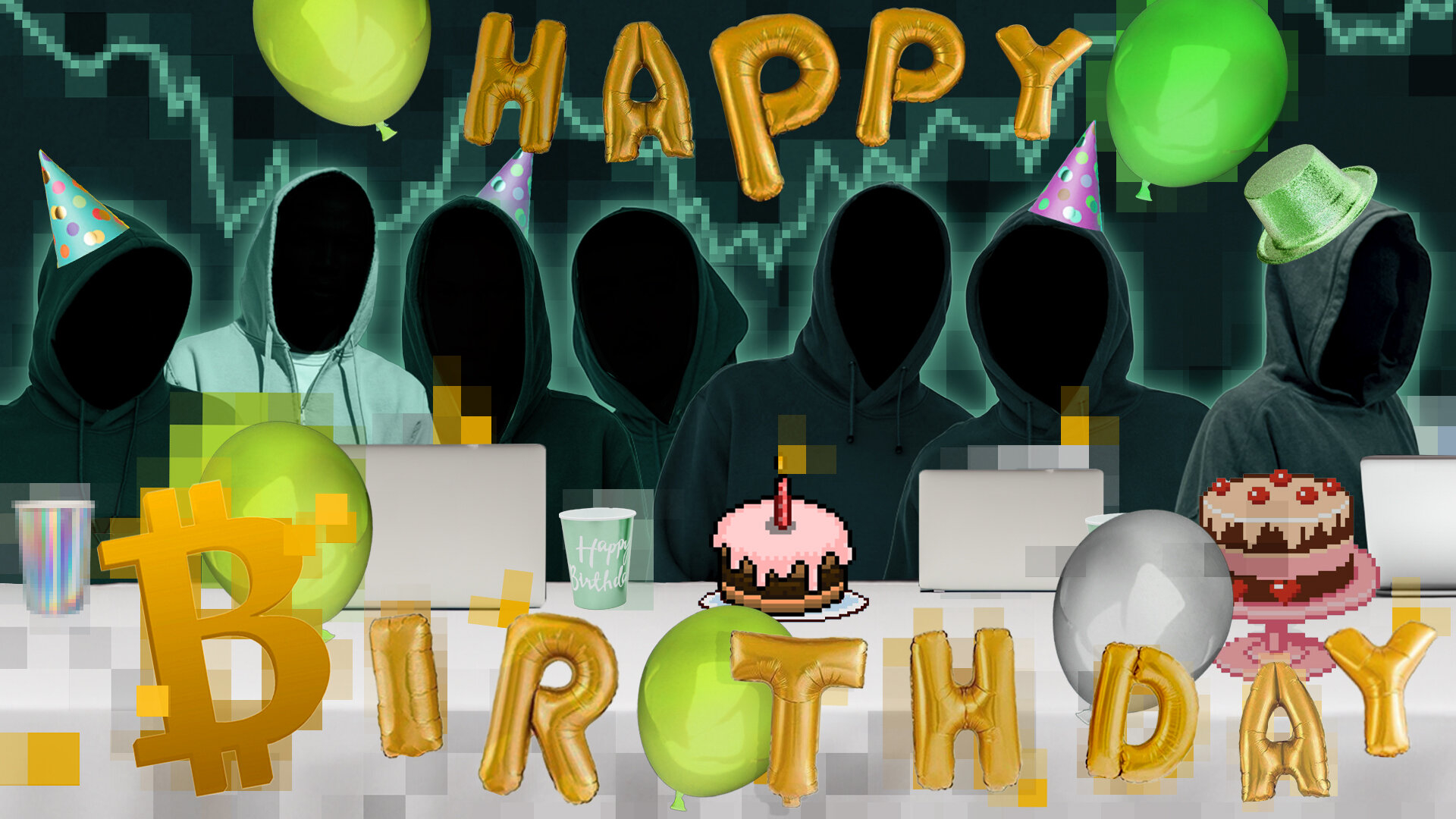 Bitcoin Geburtstags Collage Collage zum Geburtstag von Bitcoin
