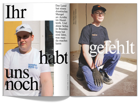 Seite aus fluter Nr. 95 Handwerk, Artikel "Ihr habt uns noch gefehlt"