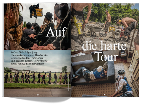 Doppelseite aus fluter Nr. 95 Handwerk, Artikel "Auf die harte Tour"