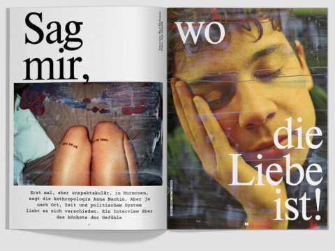 Doppelseite fluter Liebe: "Sag mir, wo die Liebe ist"