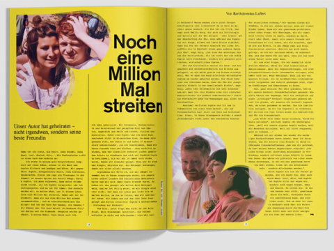 Doppelseite fluter Liebe: "Noch eine Million Mal streiten"