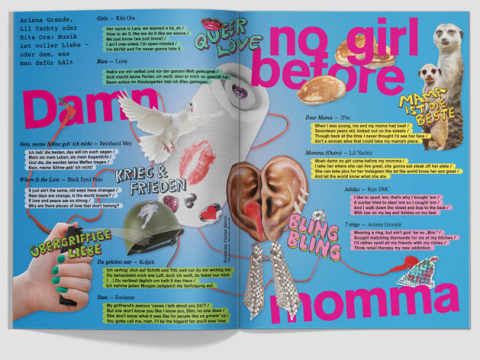 Doppelseite fluter Liebe: "Damn no girl before momma"