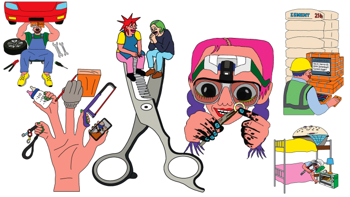 Illustrierte Handwerksberufe