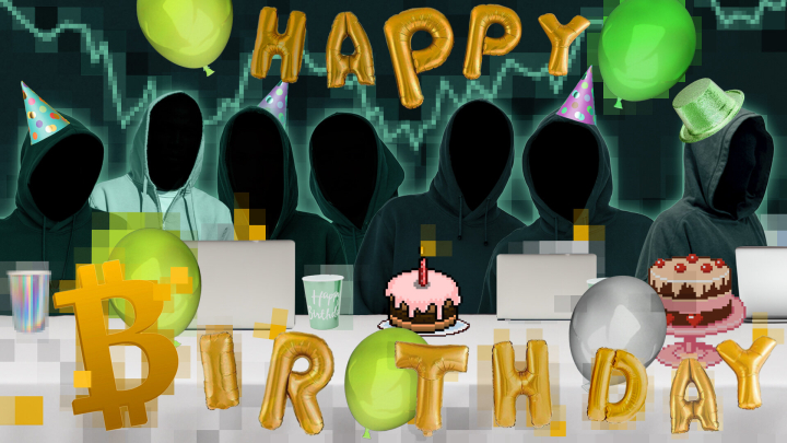 Collage zum Geburtstag von Bitcoin
