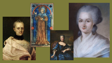 Sophie von La Roche, Hildegard von Bingen, Émilie du Châtelet, Olympe de Gouges