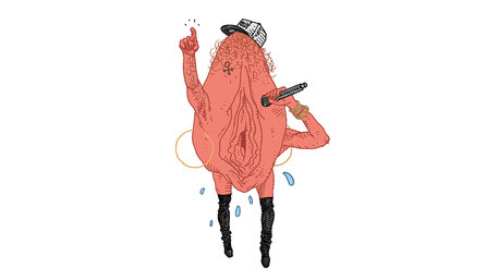 Pussy mit Mic Illustration