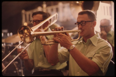 Trompeter einer Polka-Band im Gibbon Ballroom