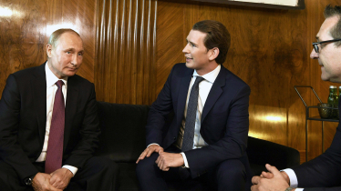 Der russische Präsident Wladimir Putin, Sebastian Kurz (ÖVP) und Heinz-Christian Strache (FPÖ) im Juni 2018 (Foto: picture alliance / ROBERT JAEGER / APA / picturedesk.com) Der russische Präsident Wladimir Putin, Sebastian Kurz (ÖVP) und Heinz-Christian Strache (FPÖ) im Juni 2018 (Foto: picture alliance / ROBERT JAEGER / APA / picturedesk.com)