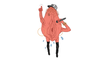 Pussy mit Mic Illustration