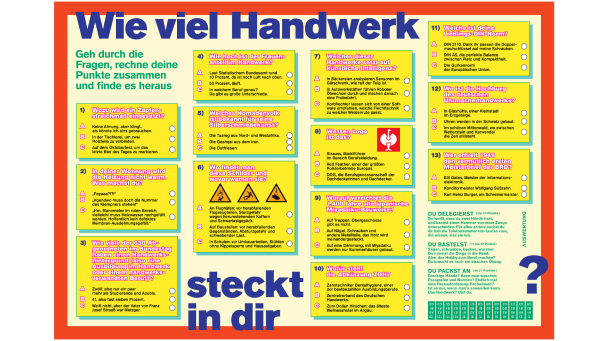 Doppelseite mit Handwerkquiz aus dem fluter Heft